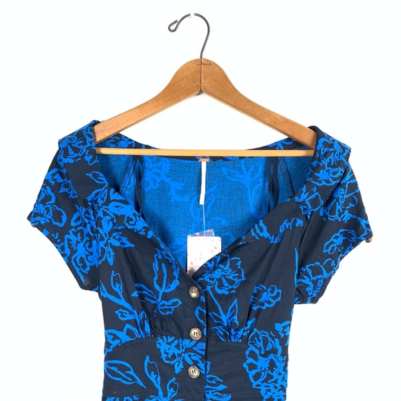 Free People Floral Belted Button-Down Mini Dress - Picture 3 of 12